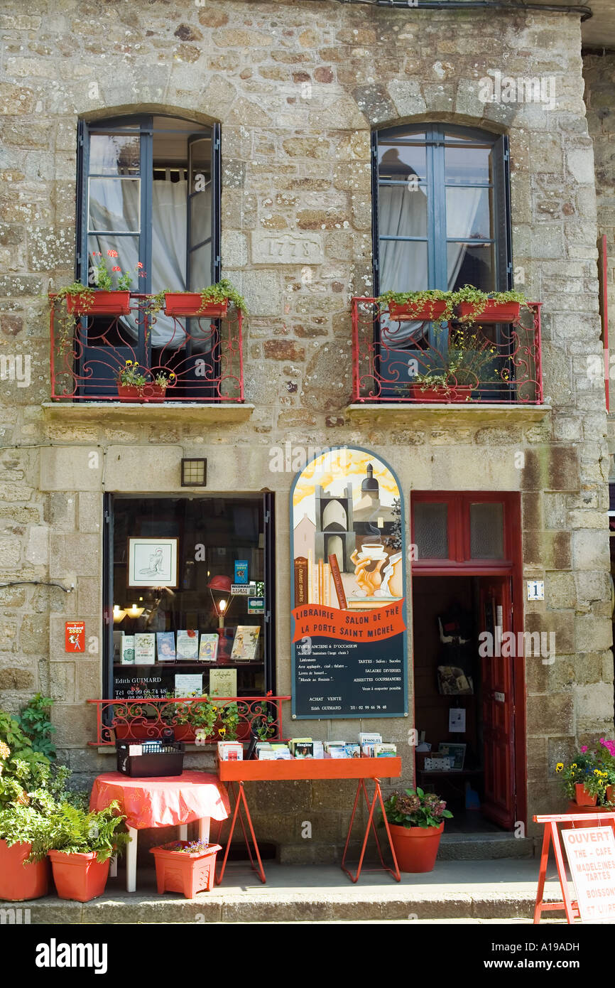 Bookstore, Becherel Cité du Livre, book city, Ille et Vilaine, Brittany, France, Europe Stock Photo