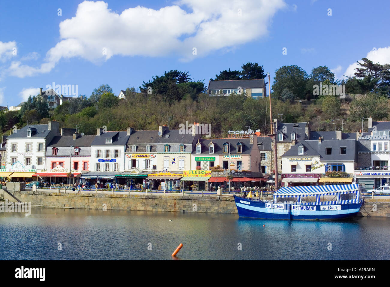 Waterfront houses, Binic, Côtes d'Armor, Brittany, France, Europe Stock