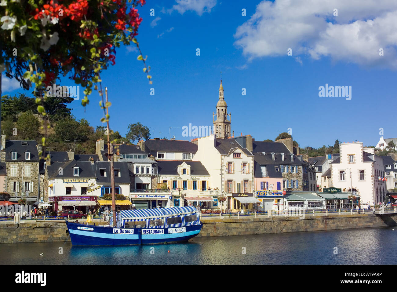 Waterfront houses, Binic, Brittany, France Stock Photo Alamy
