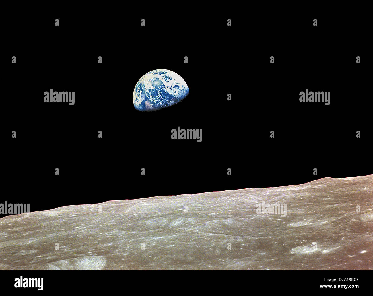 planet earth and the moon from space by Nasa Stock Photo - Alamy