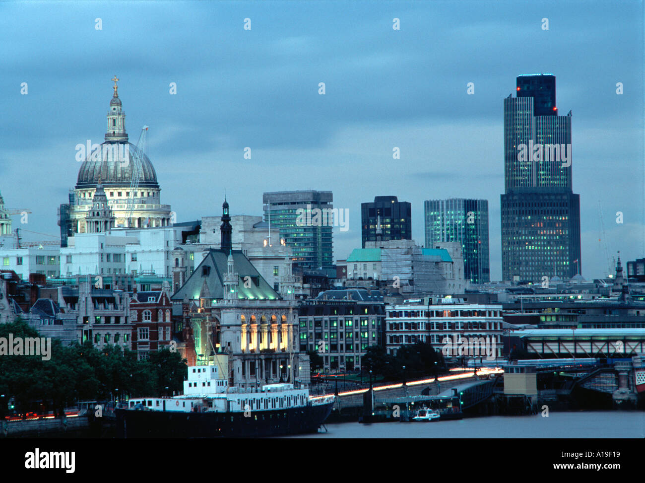 London  City skyline  year 2000,City of London England Stock Photo