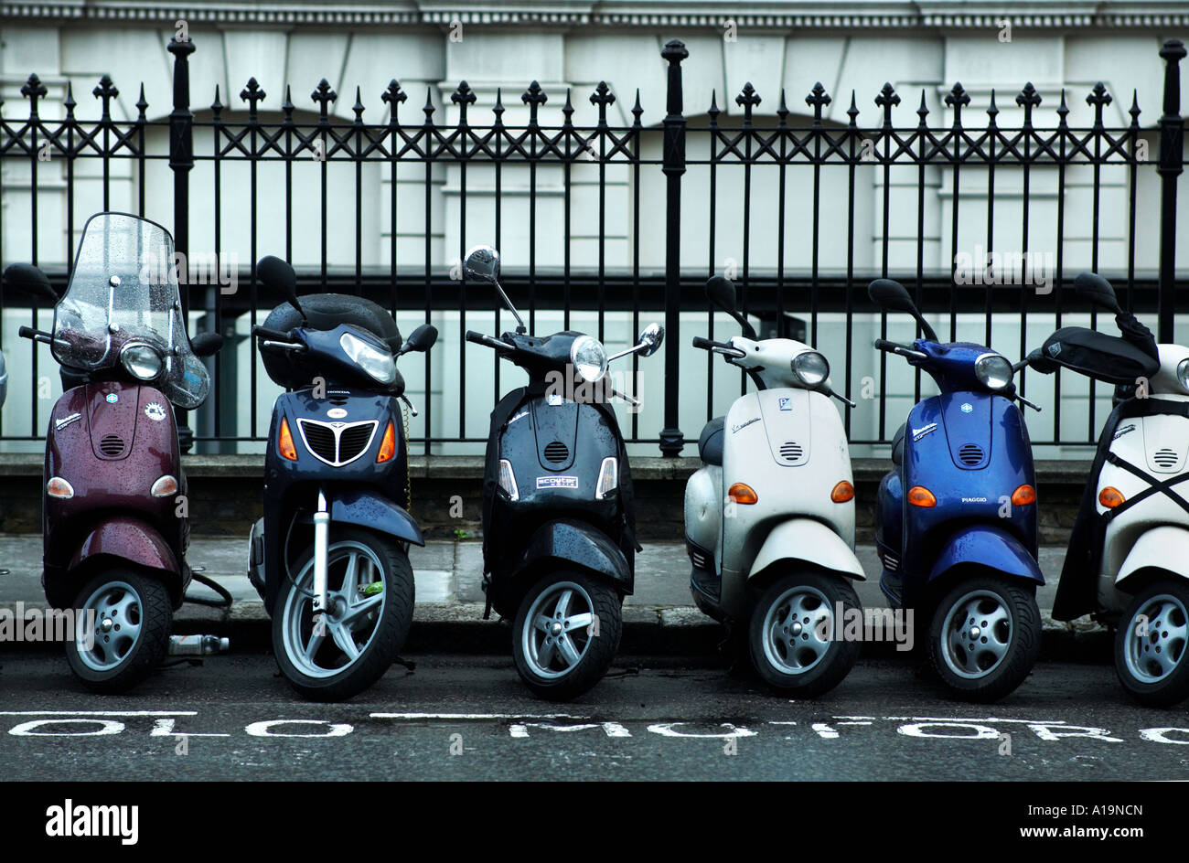 Row of mopeds at Paddington Station in London UK Stock Photo Alamy