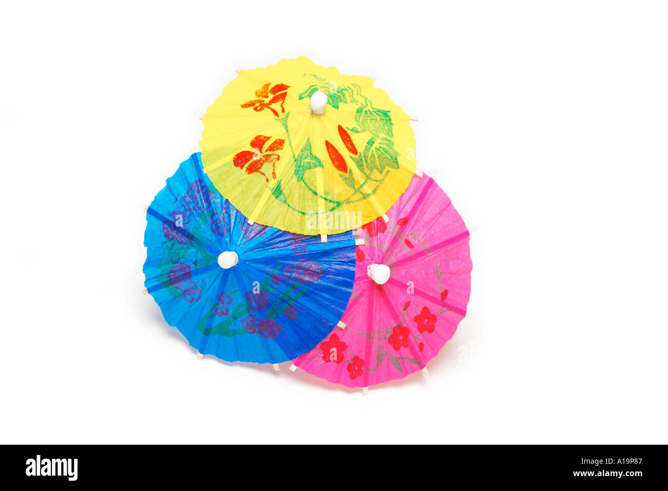CMYK Cocktail Umbrellas in ProcessColours Stock Photo