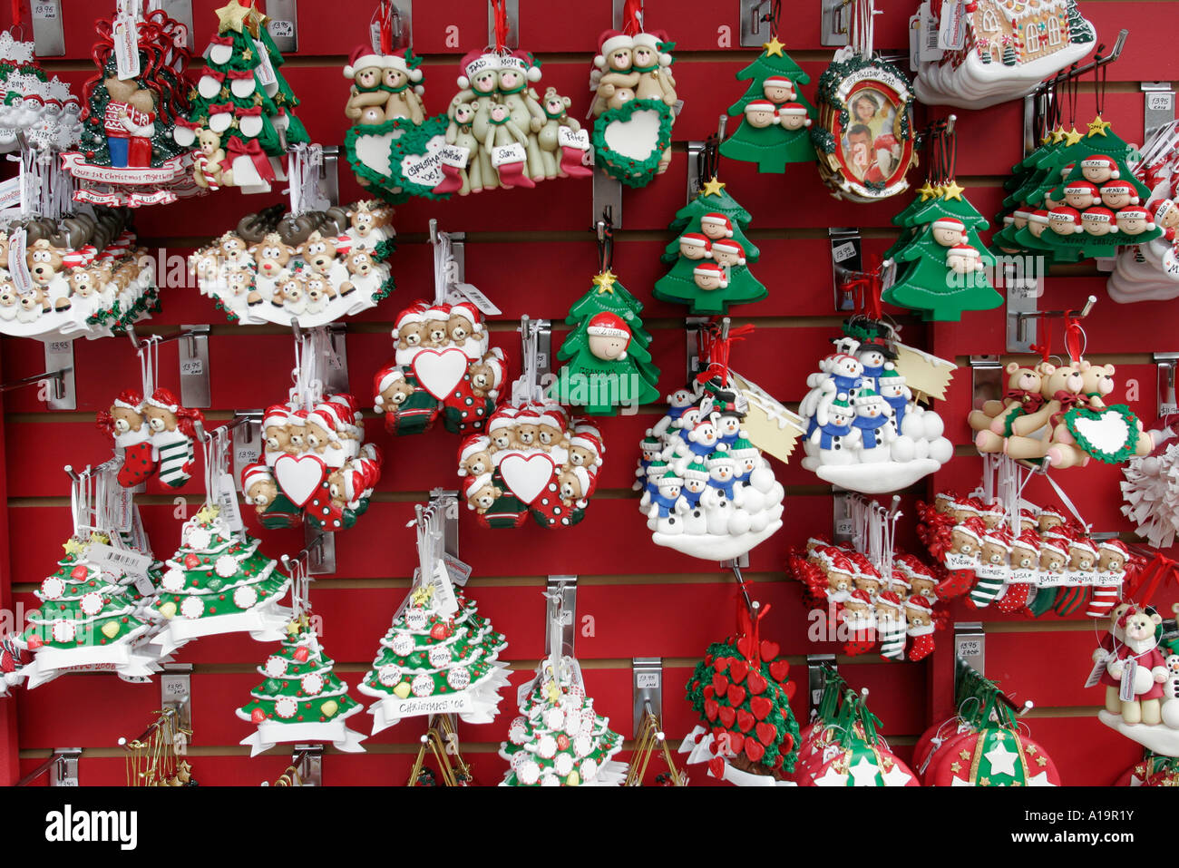 Miami Florida,Bayside Marketplace,Christmas ornaments,winter holiday,decoration,decorations,tree,display case sale,kiosk,FL061208001 Stock Photo