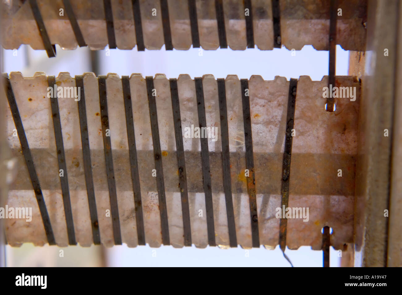 Heating coils in an electric kitchen bread toaster from the early 20th