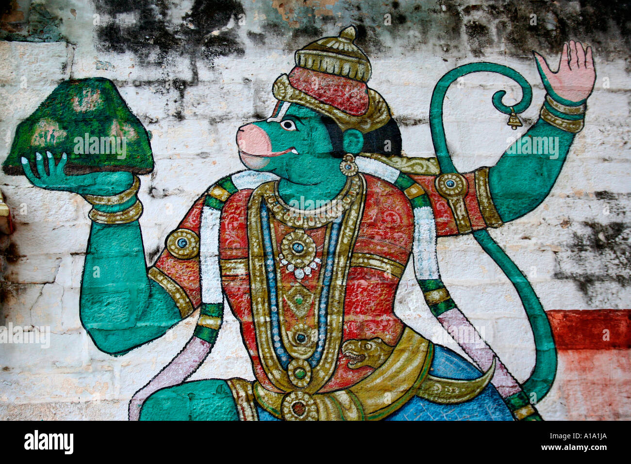 Painting of Lord Hanuman Stock Photo