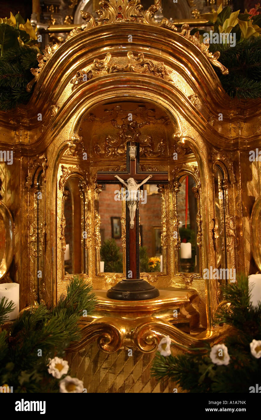 Golden altar in the Lorettokapelle in Kapfenberg, Styria, Austria Stock Photo