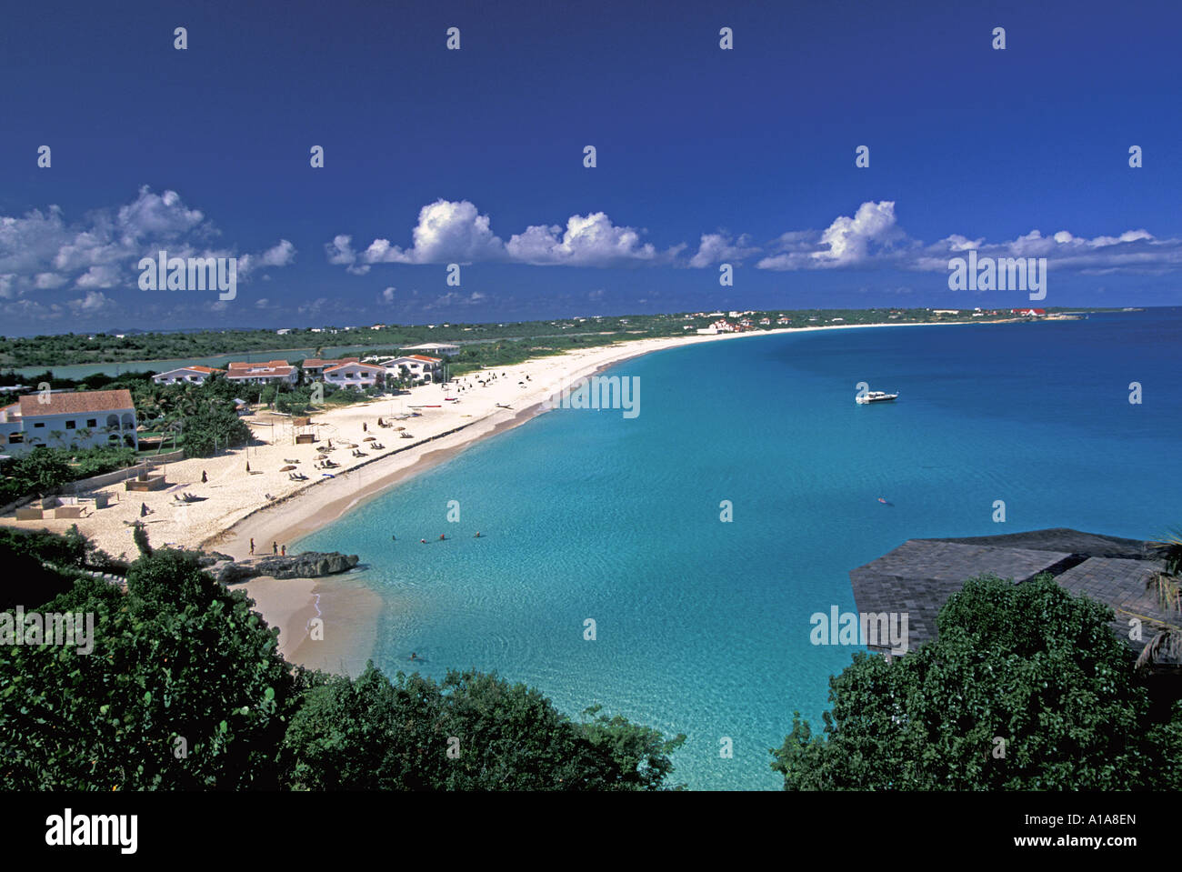 Caribbean Anguilla Beach Scenic Landscape Above Mead S Bay Beach Stock Photo Alamy