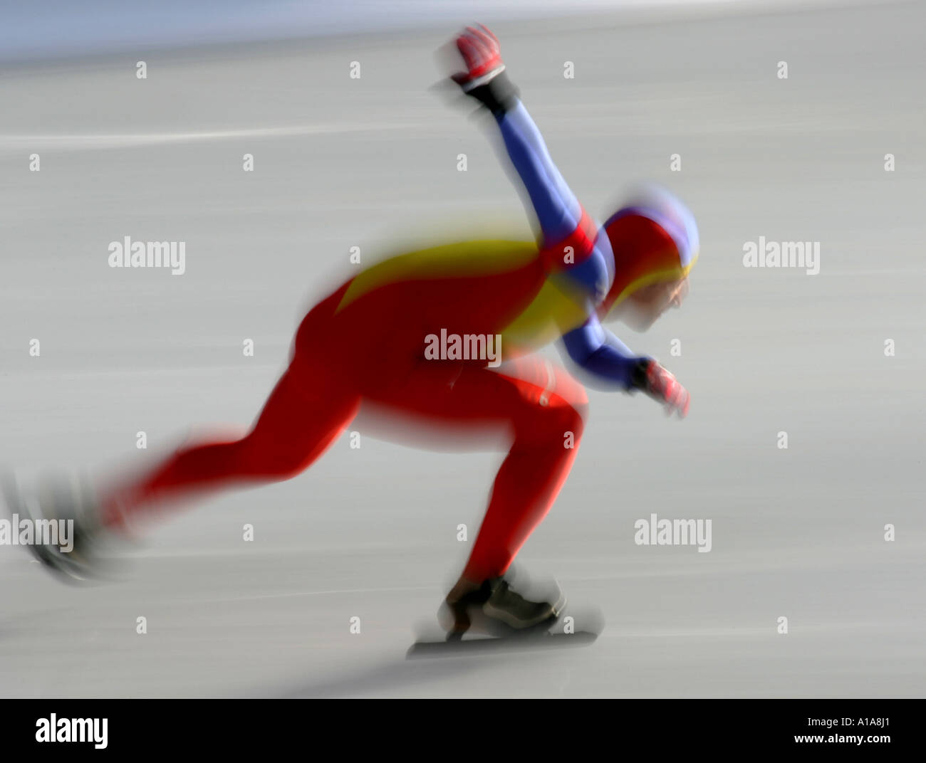 Speed skating - Eisschnelllauf Männer Typical Stock Photo