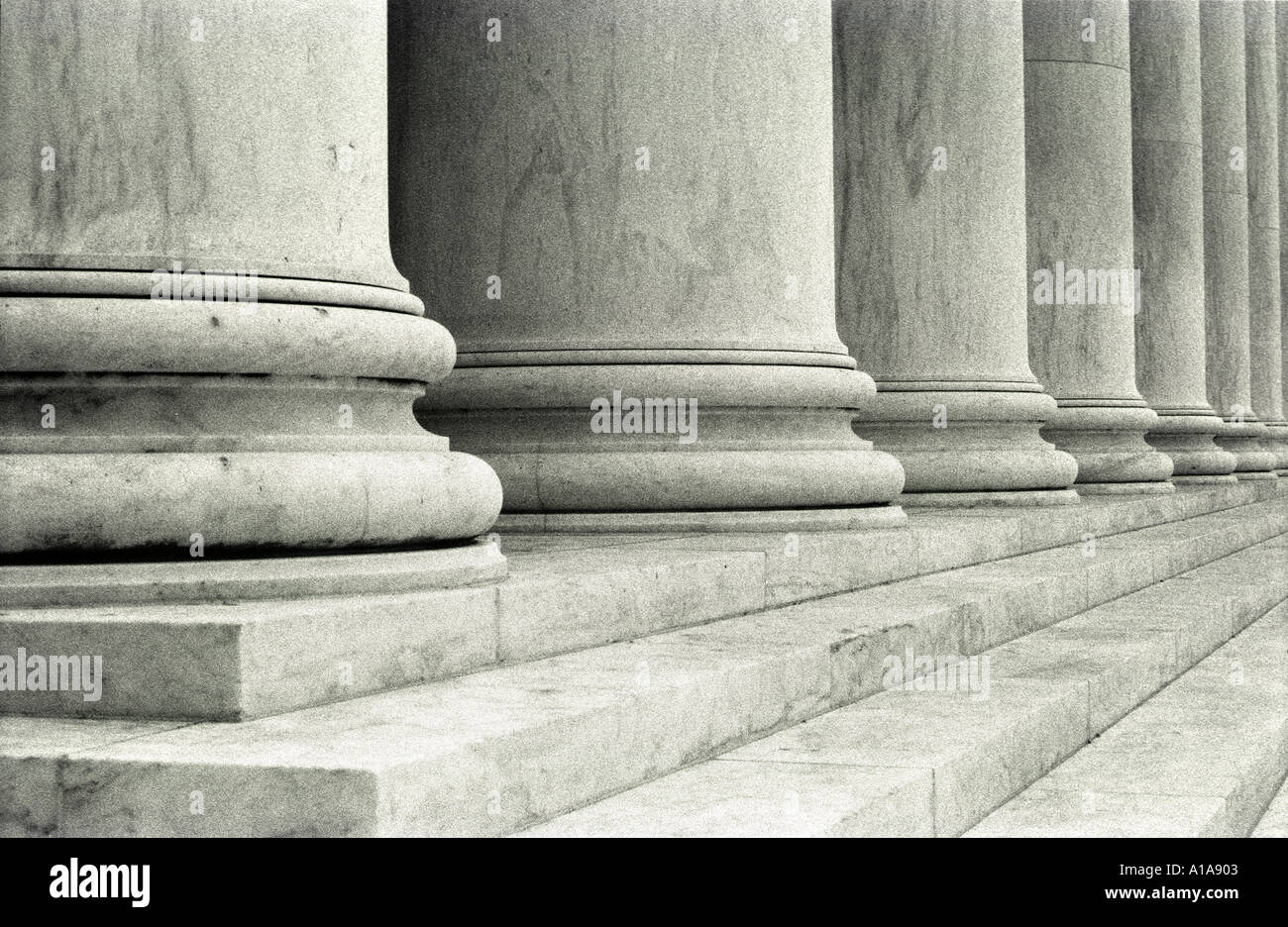 Columns of Jefferson Memorial, Washington D.C. Stock Photo