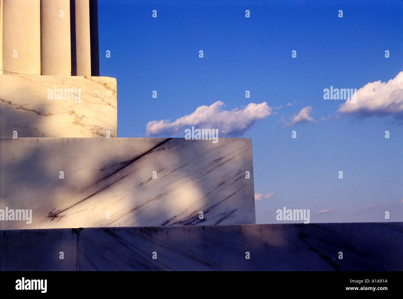 Detail of Lincoln Memorial column, Washington D.C. Stock Photo