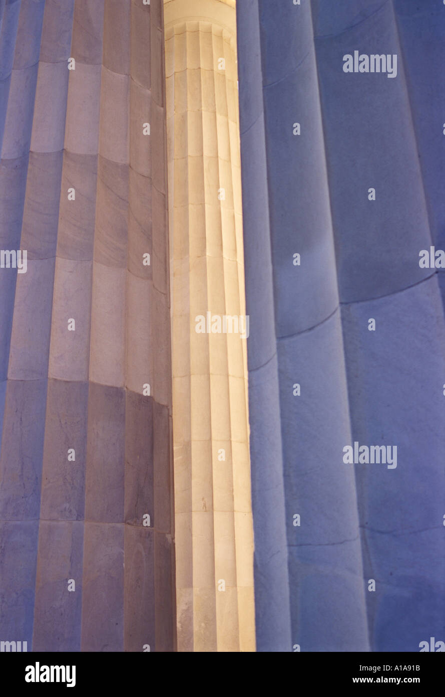 Lincoln Memorial Columns in Washington D.C. Stock Photo