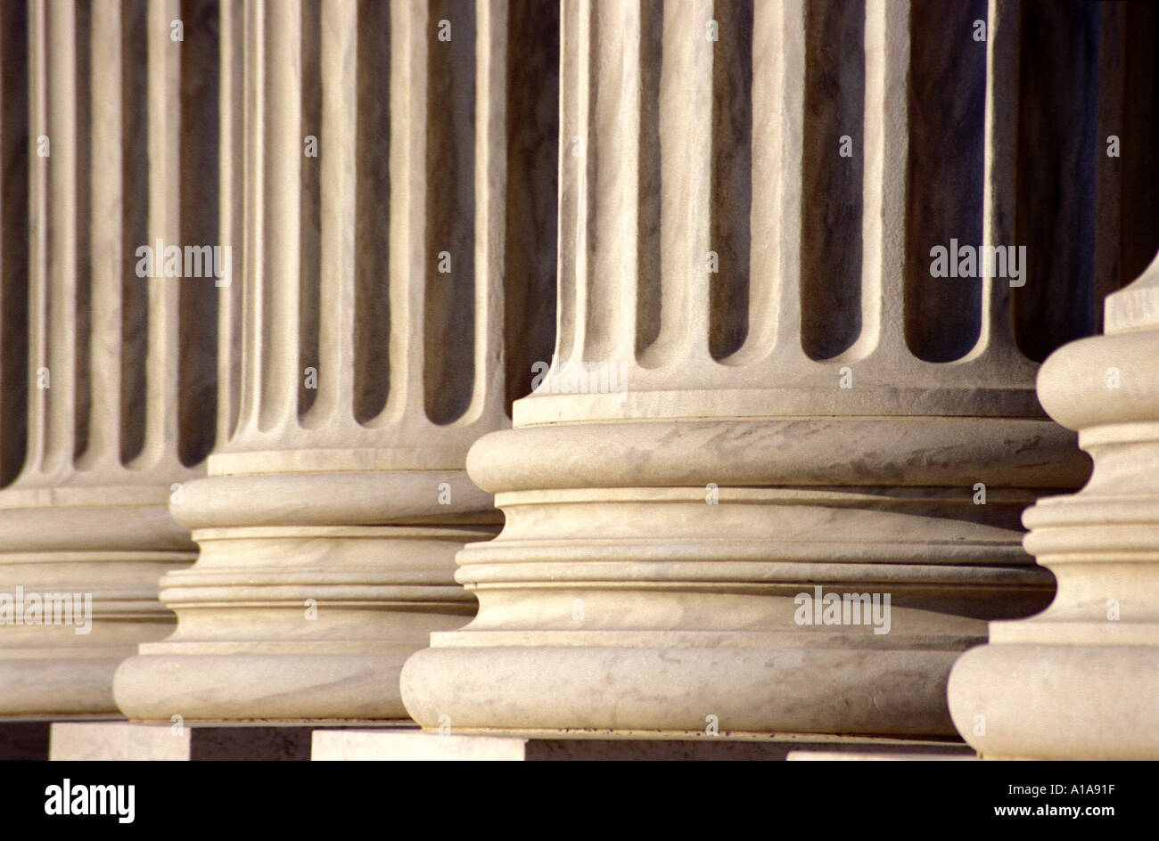 US Supreme Court Building Columns, Washington D.C. Stock Photo