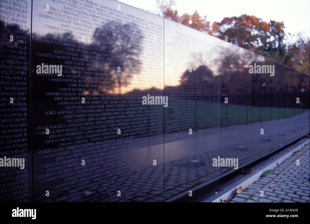 Vietnam Veterans Memorial wall, Washington D.C. Stock Photo