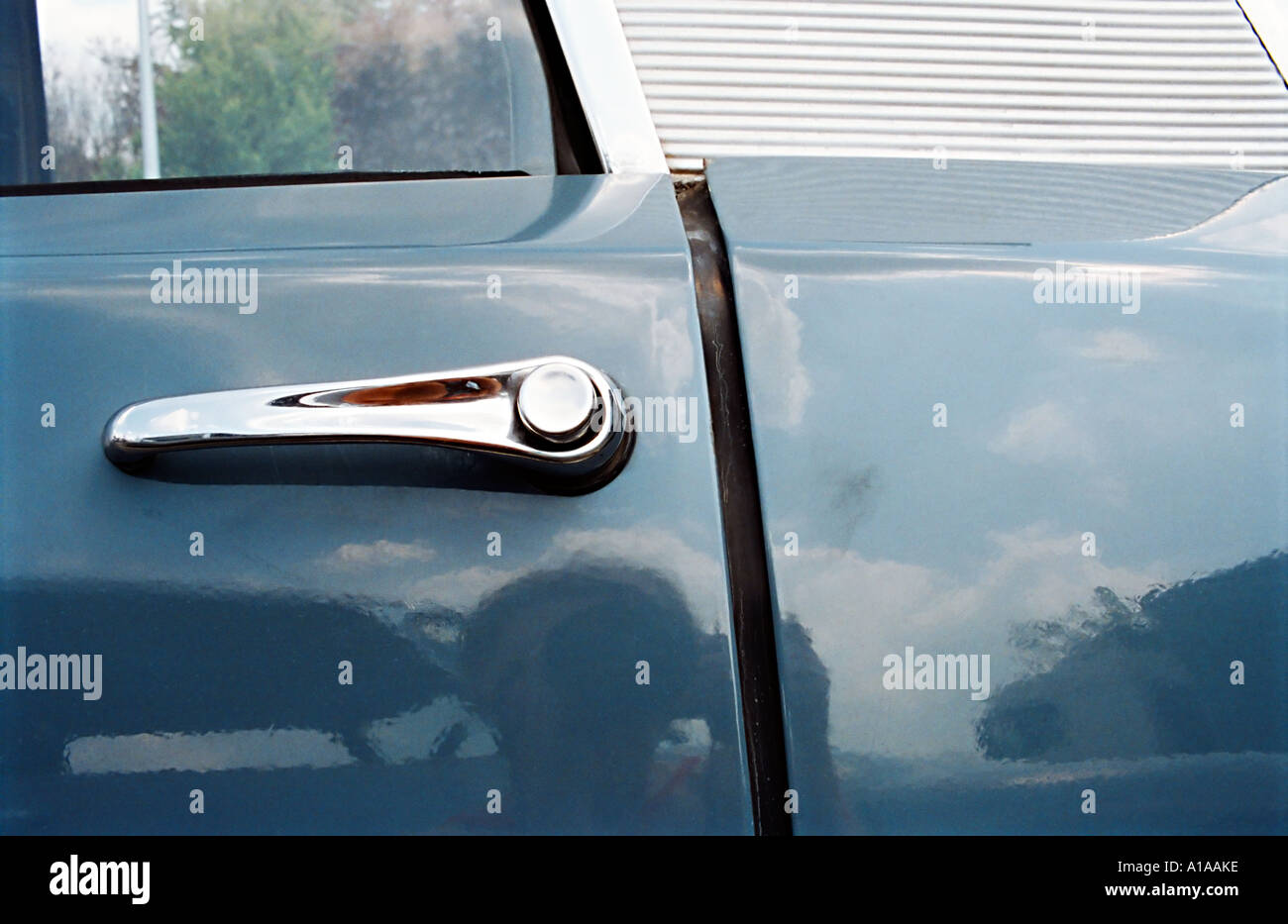 Close-up of vintage car door handle Stock Photo