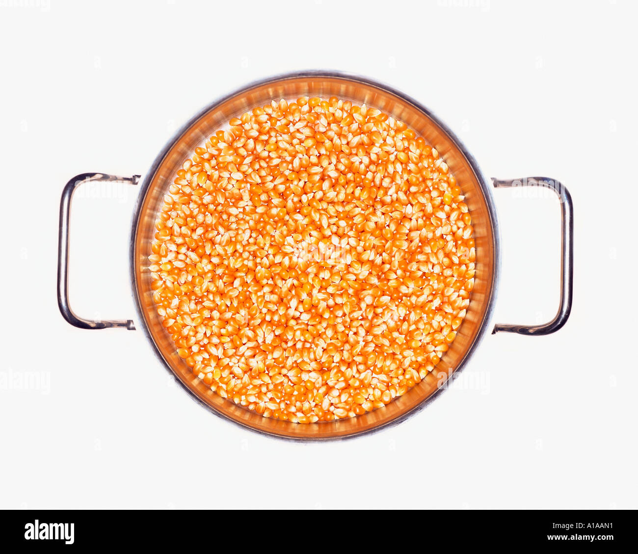 Popcorn kernels in a metal bucket Stock Photo Alamy