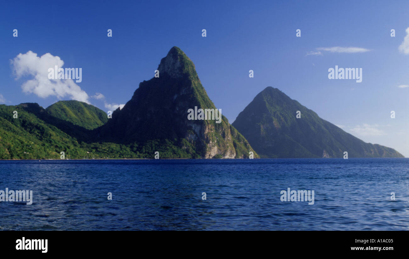 St Lucia The Pitons Stock Photo Alamy