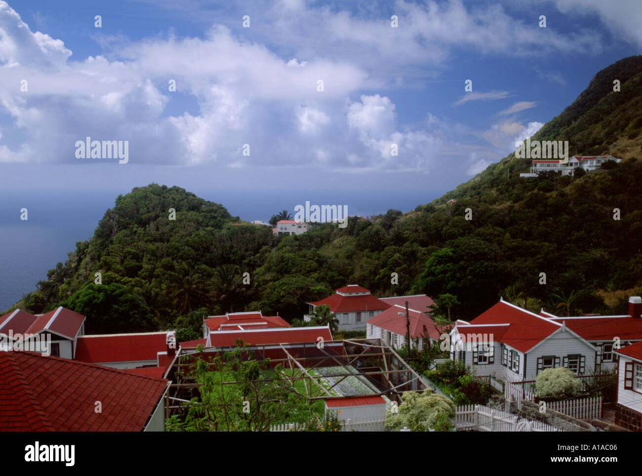 Netherlands Antilles Saba Windwardside Stock Photo