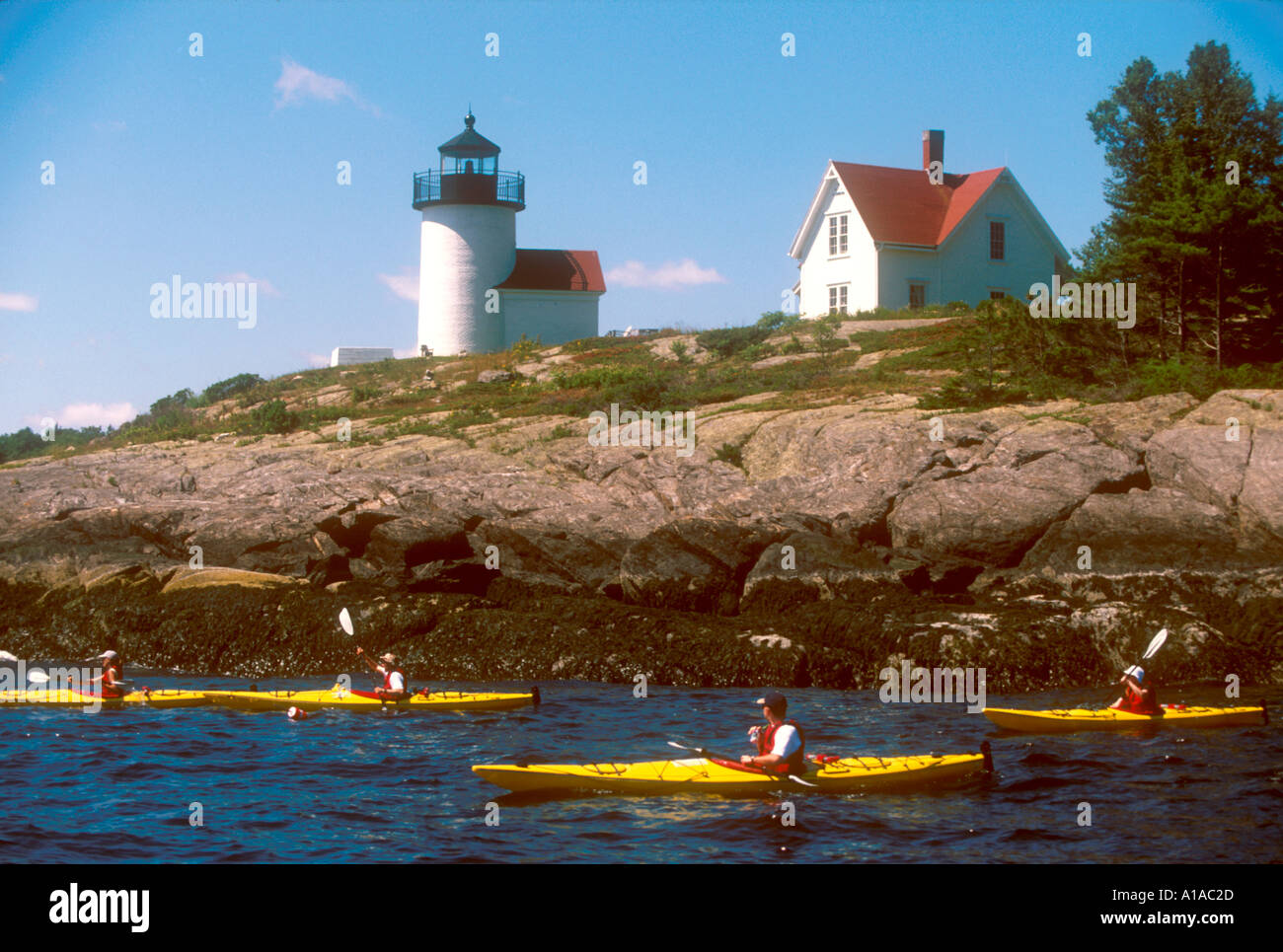 Camden Maine Lighthouse Curtis Island Stock Photo