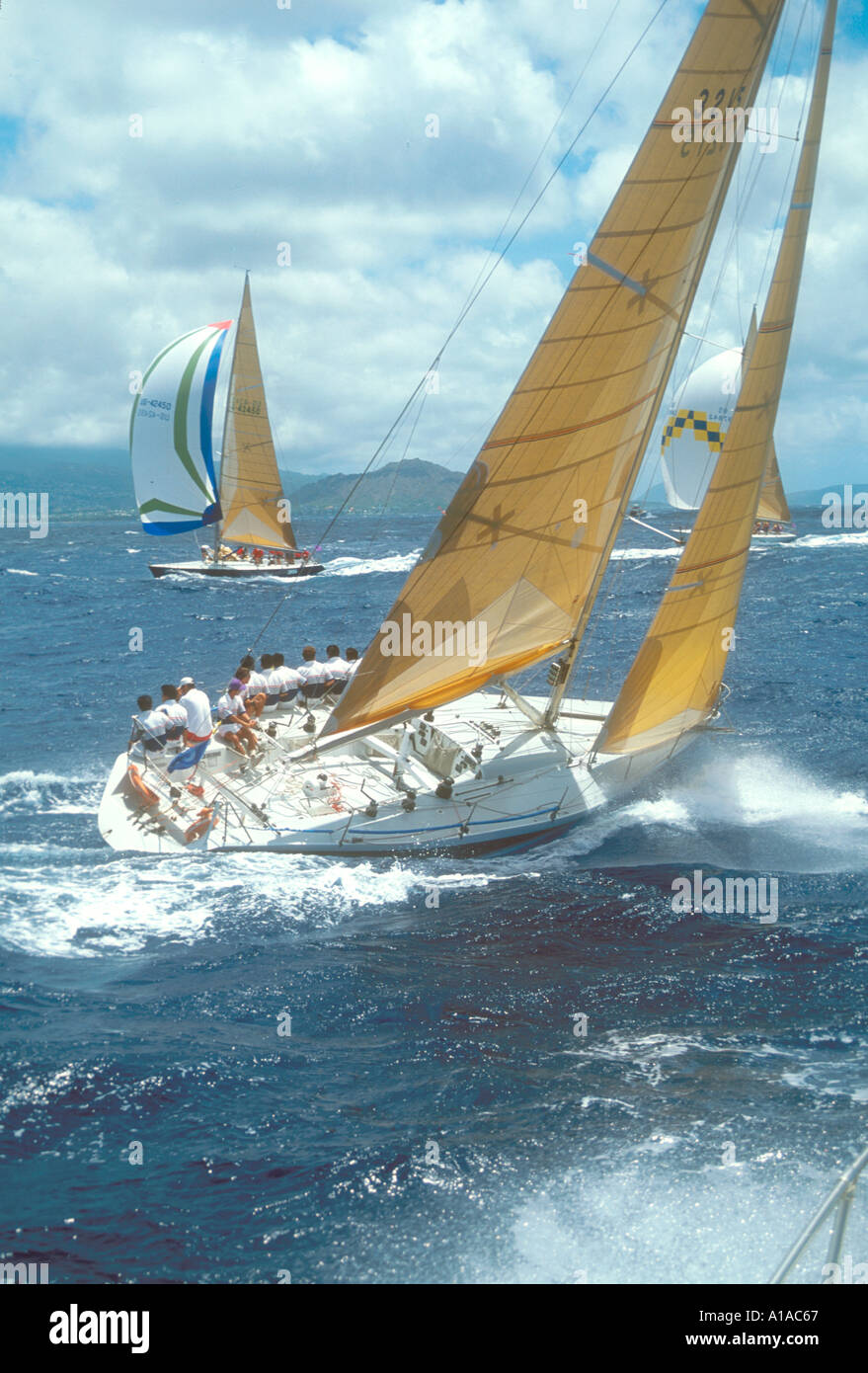 Upwind let at the kenwood cup Hawaii Stock Photo