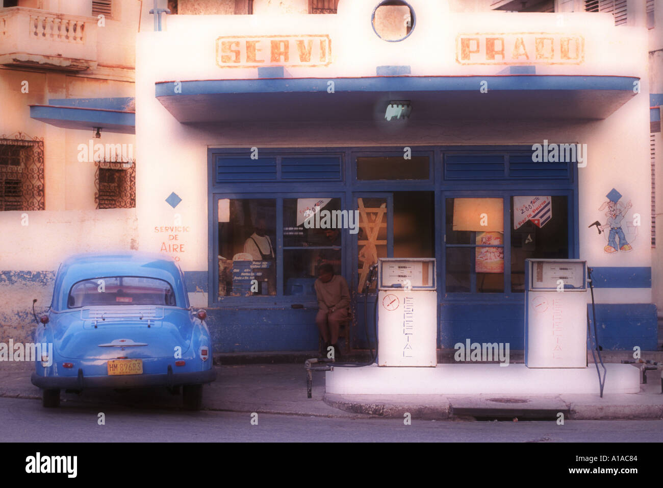 Gas station near the Malecon in Havana Cuba Stock Photo Alamy