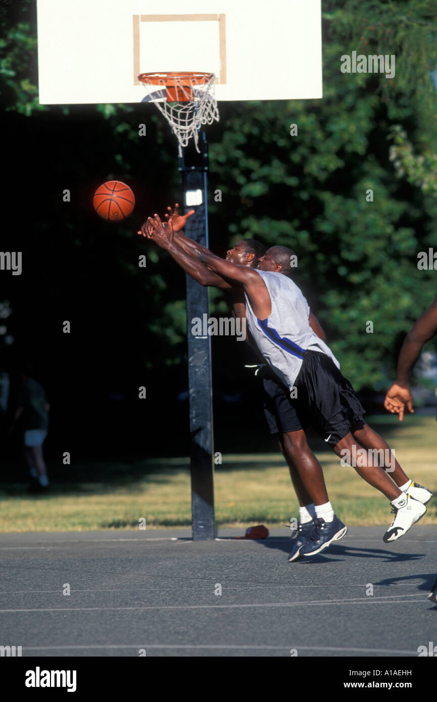 USA Washington Seattle Pickup basketball game in playgrounds at Green