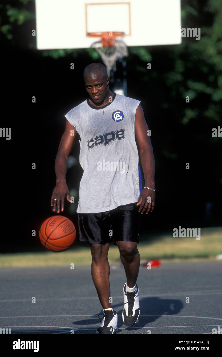 USA Washington Seattle Pickup basketball game in playgrounds at Green