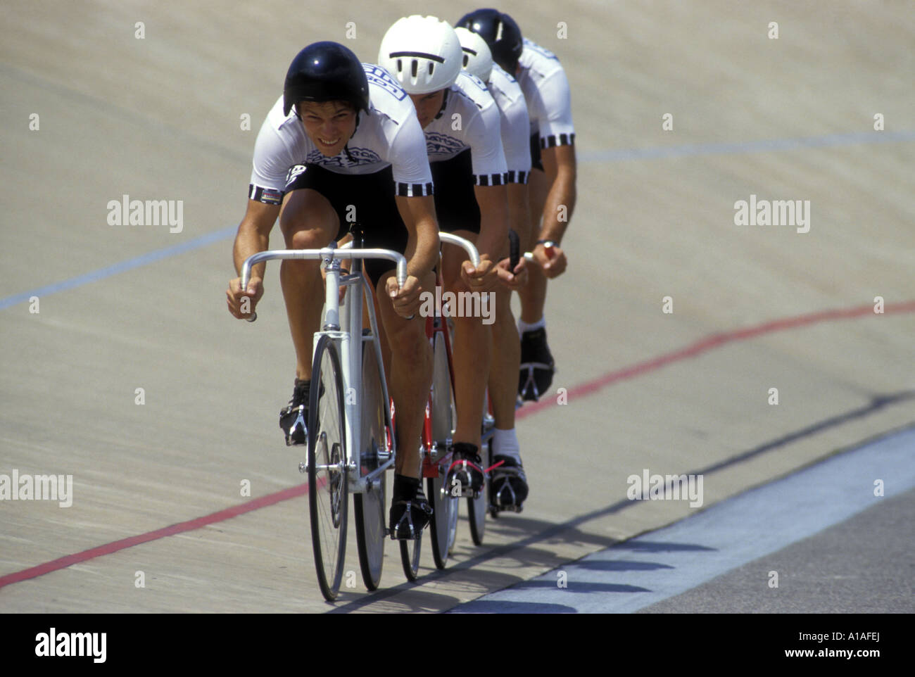 USA Pennsylvania Racers compete in National Track Championships Team Pursuit race at Trexlertown Velodrome Stock Photo