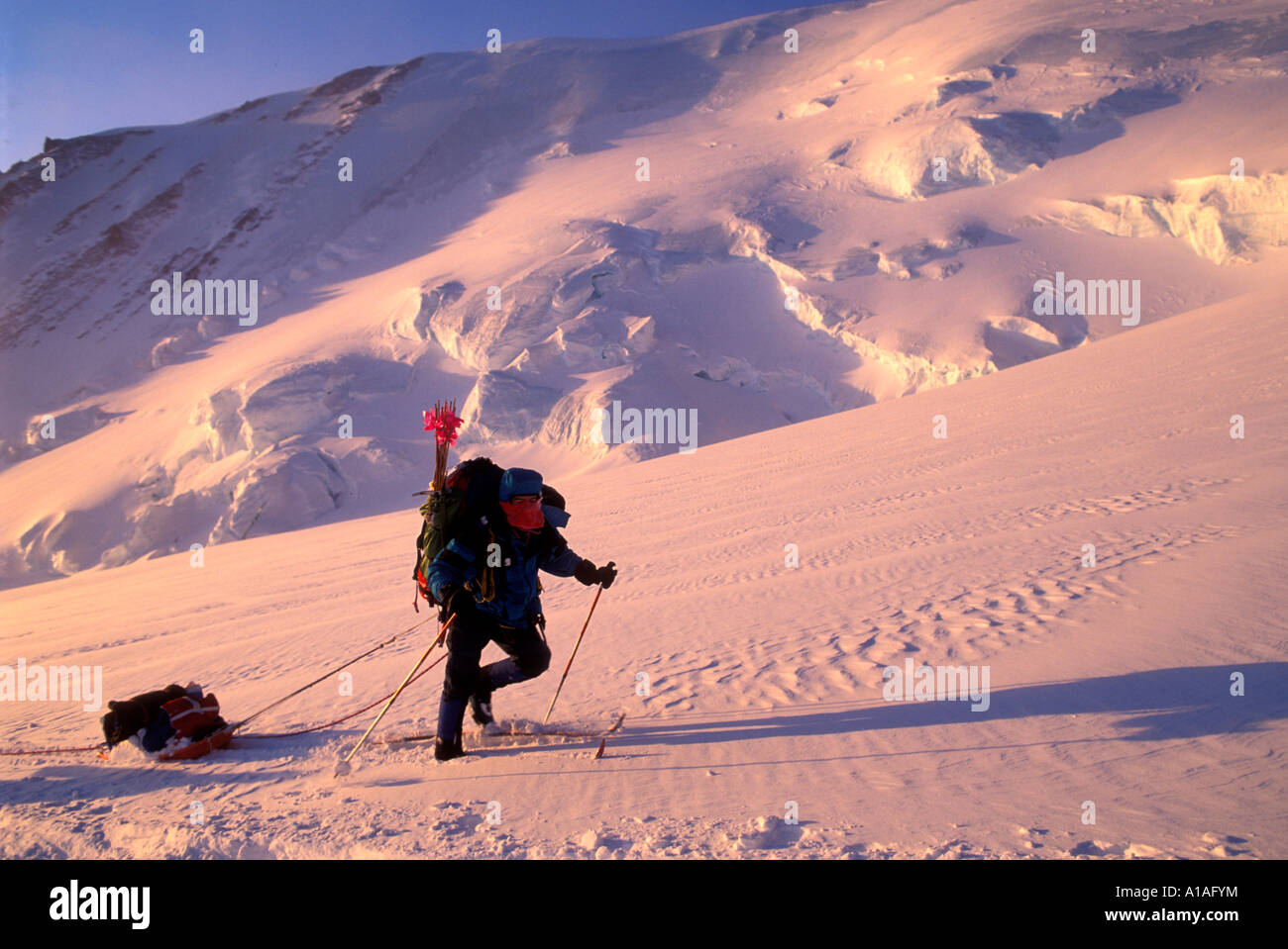 USA Alaska Denali National Park MR Climbing expedition on Kahiltna