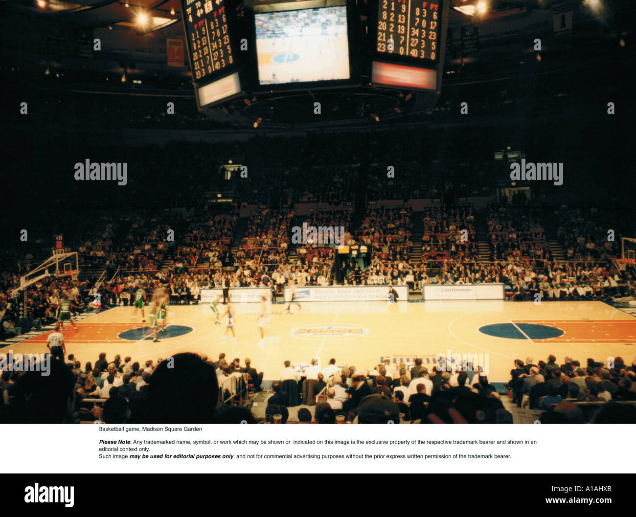 Basketball game in madison square garden Stock Photo Alamy