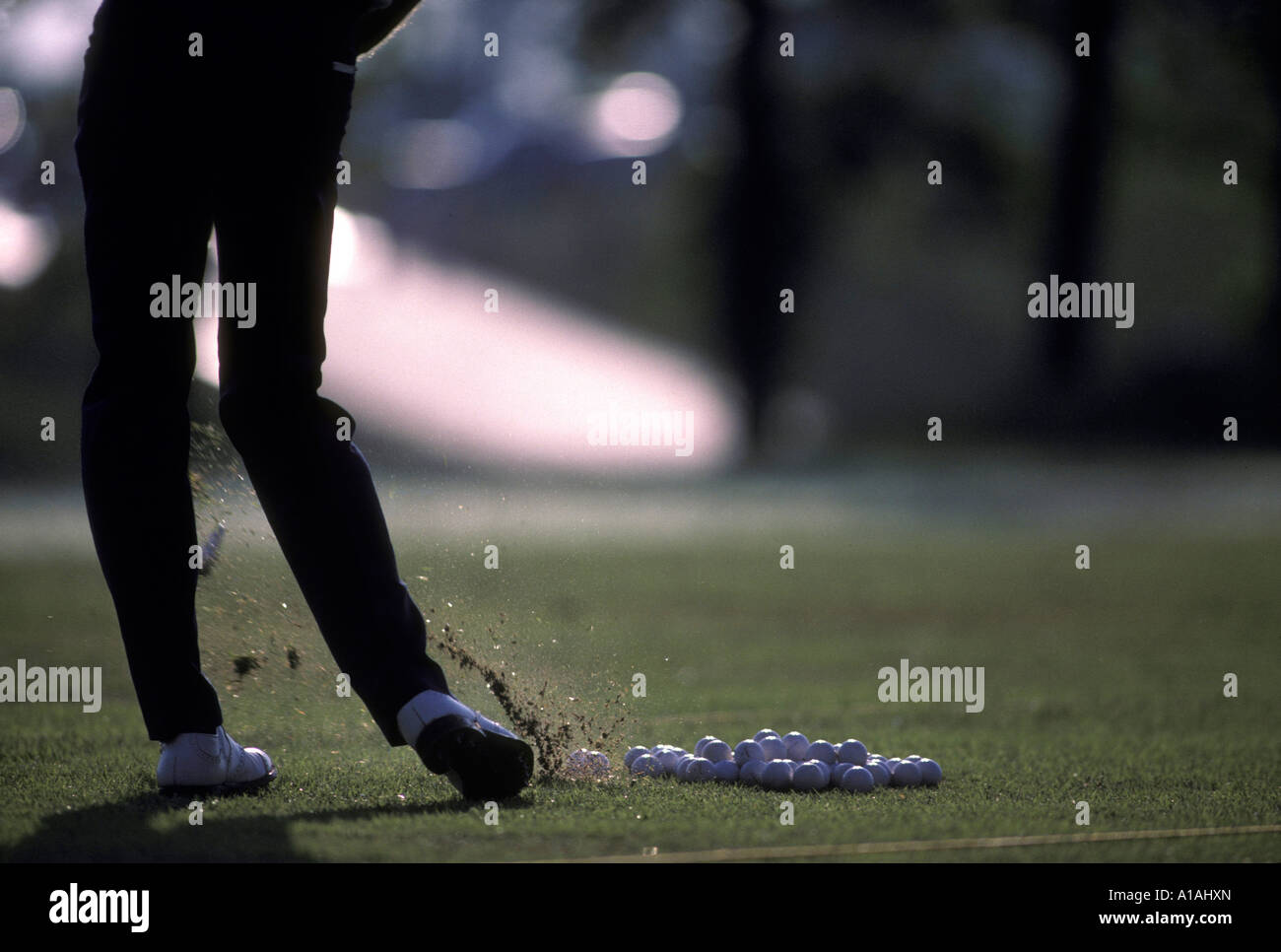 USA Maryland Golfer practices his drive at Avenel Golf Club in Bethesda
