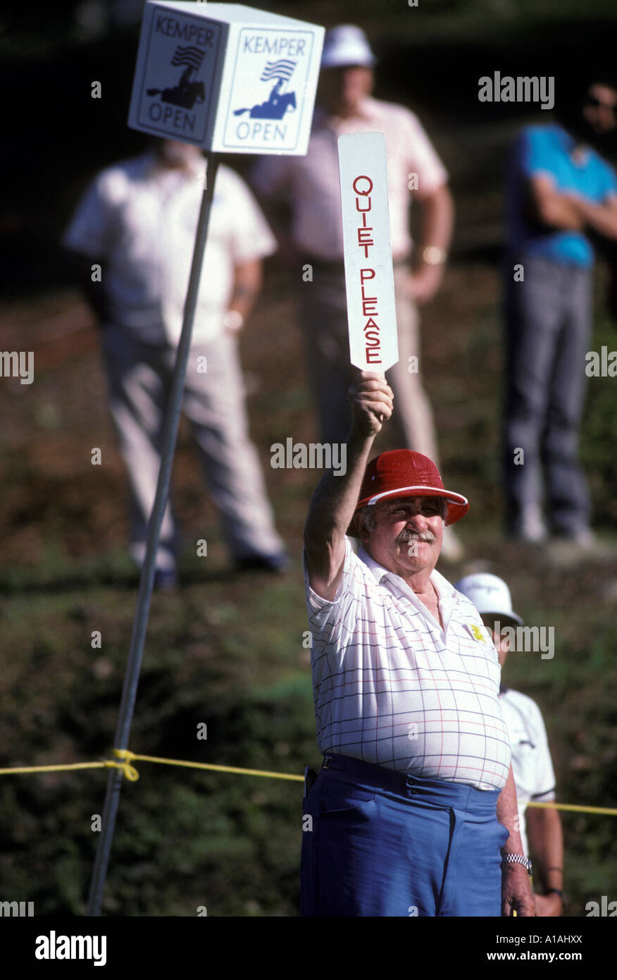 USA Maryland Bethesda Marshal silences crowd watching pro golfers at