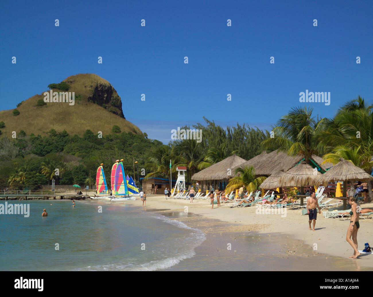 beach "Rodney Bay" [St Lucia] Caribbean Stock Photo Alamy