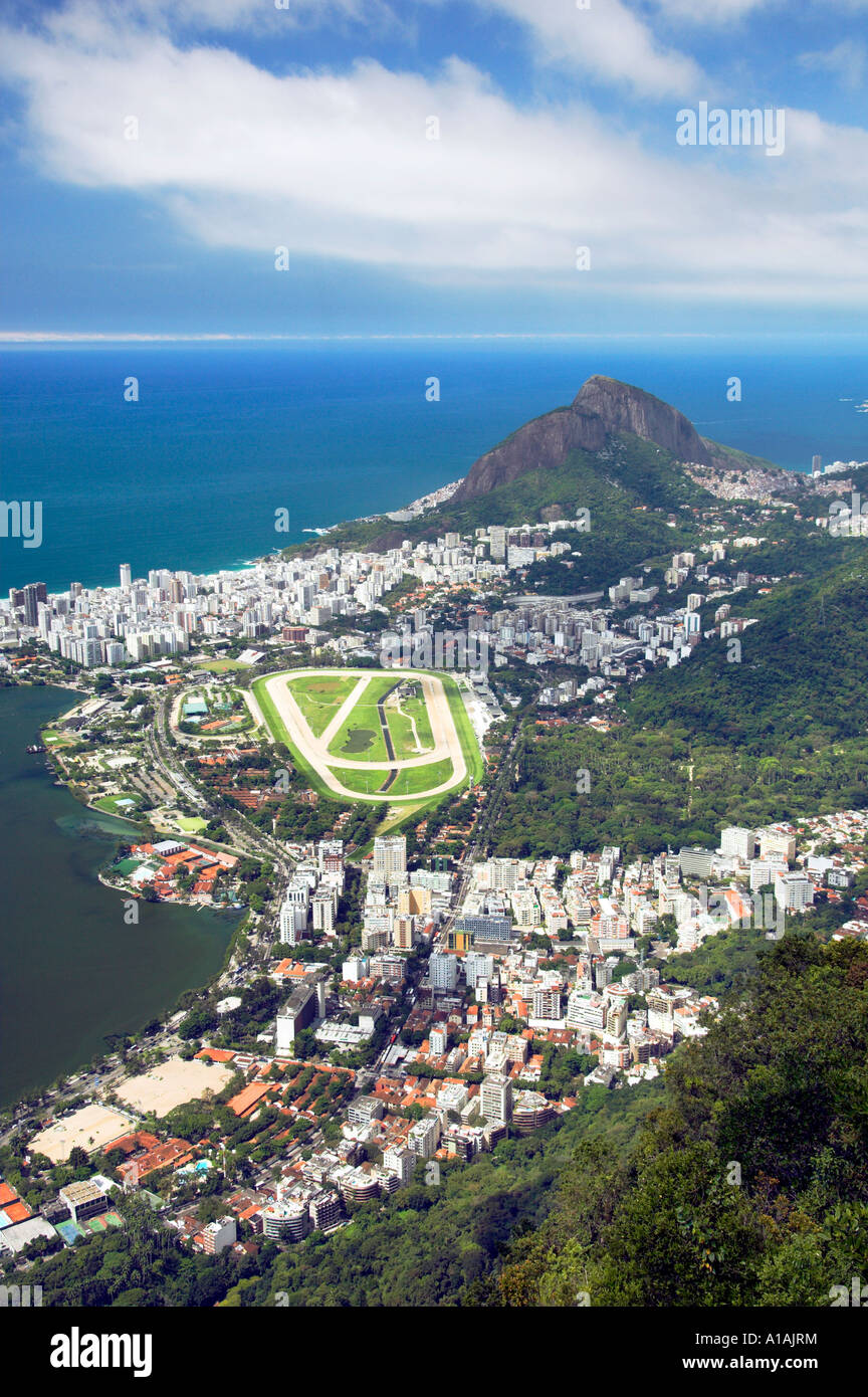 Views of Leblon the Jockey Club race track and the Rio De Janeiro