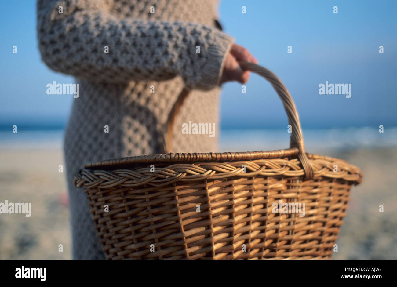 Woman carrying picnic basket hi-res stock photography and images - Alamy