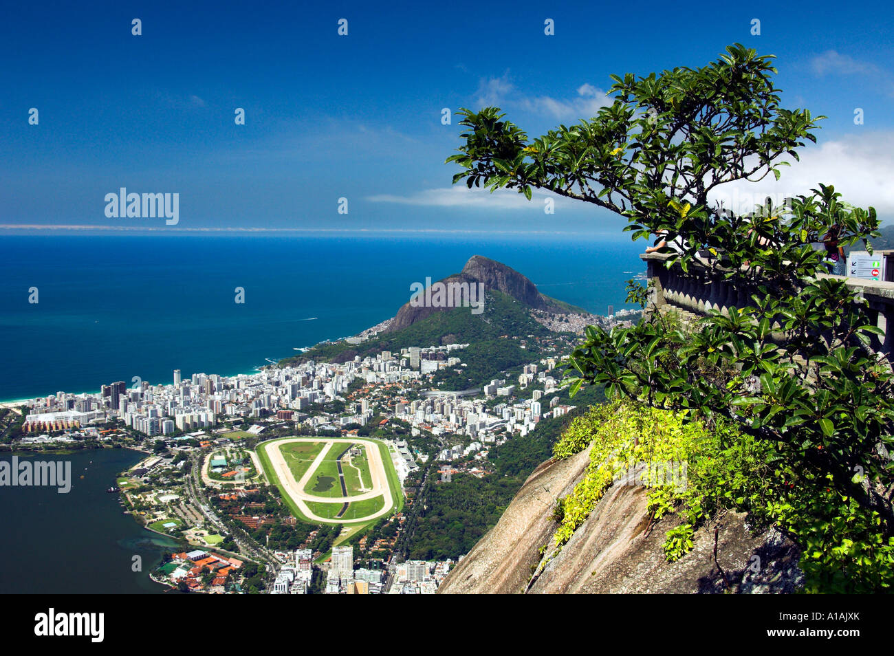 Views of Leblon the Jockey Club race track and the Rio De Janeiro