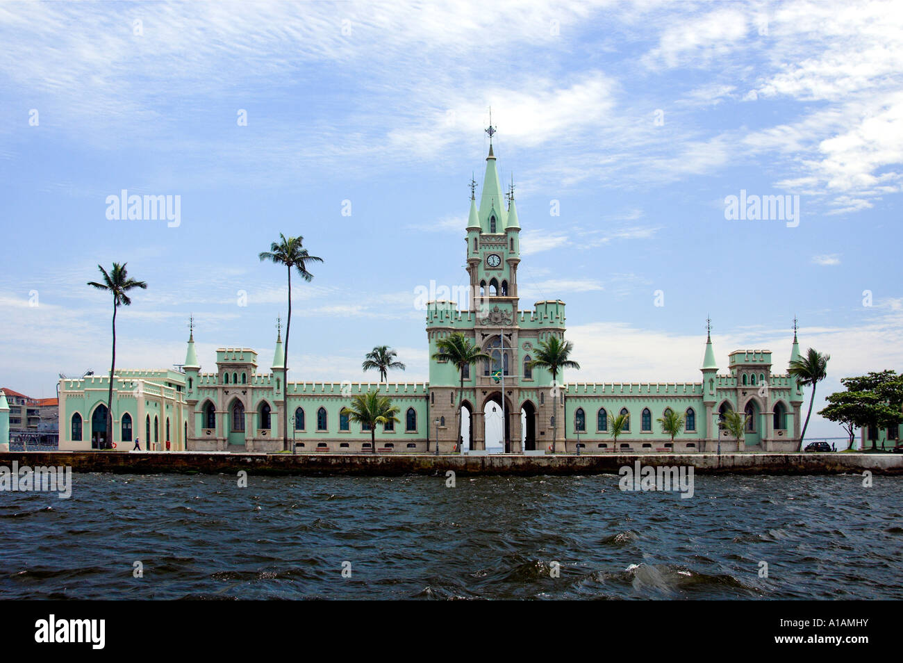 Ilha Fiscal castle a former Customs House of neo gothic design in Guanabara Bay Rio De Janeiro