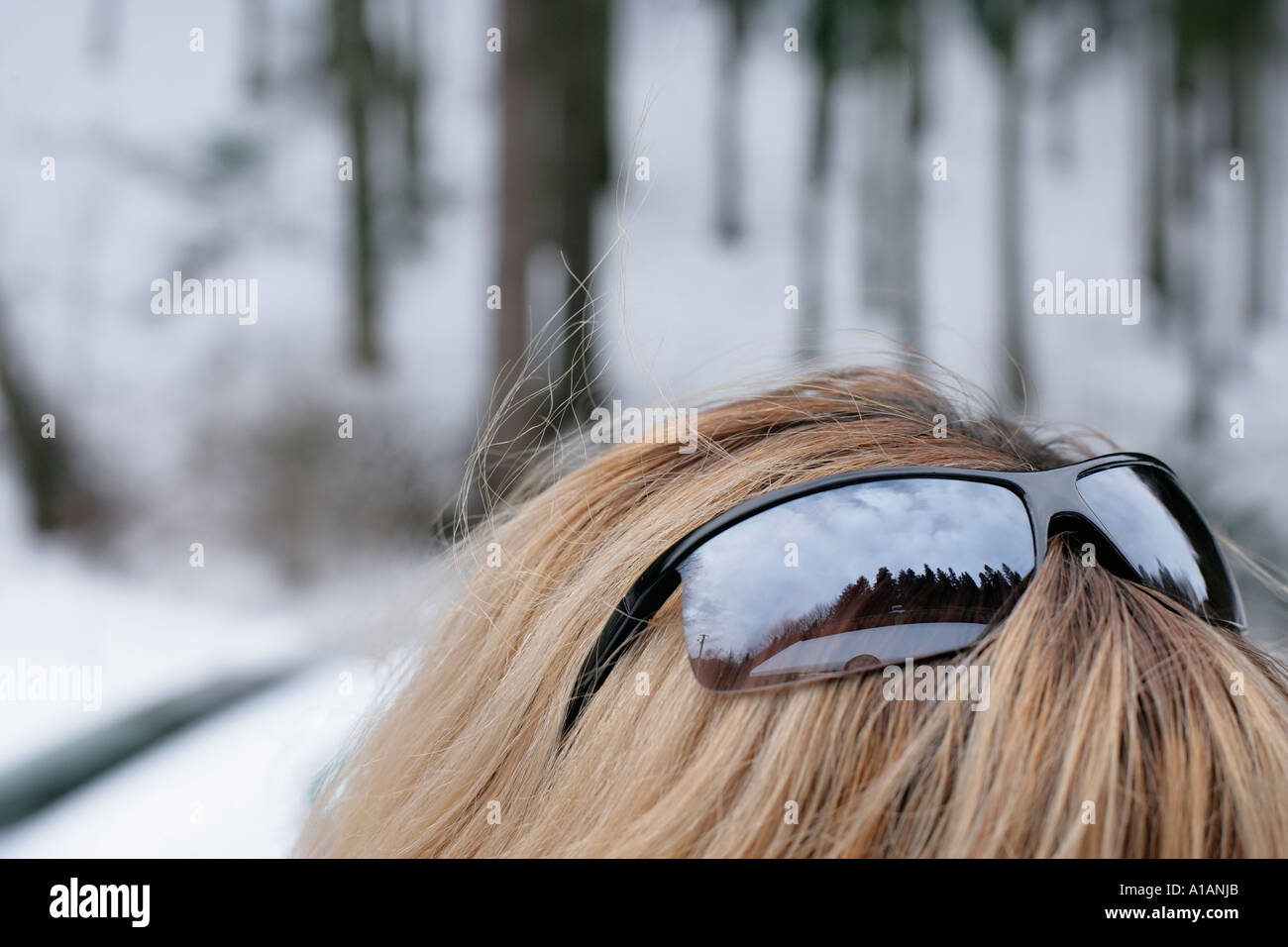 Reflection in sunglasses Stock Photo