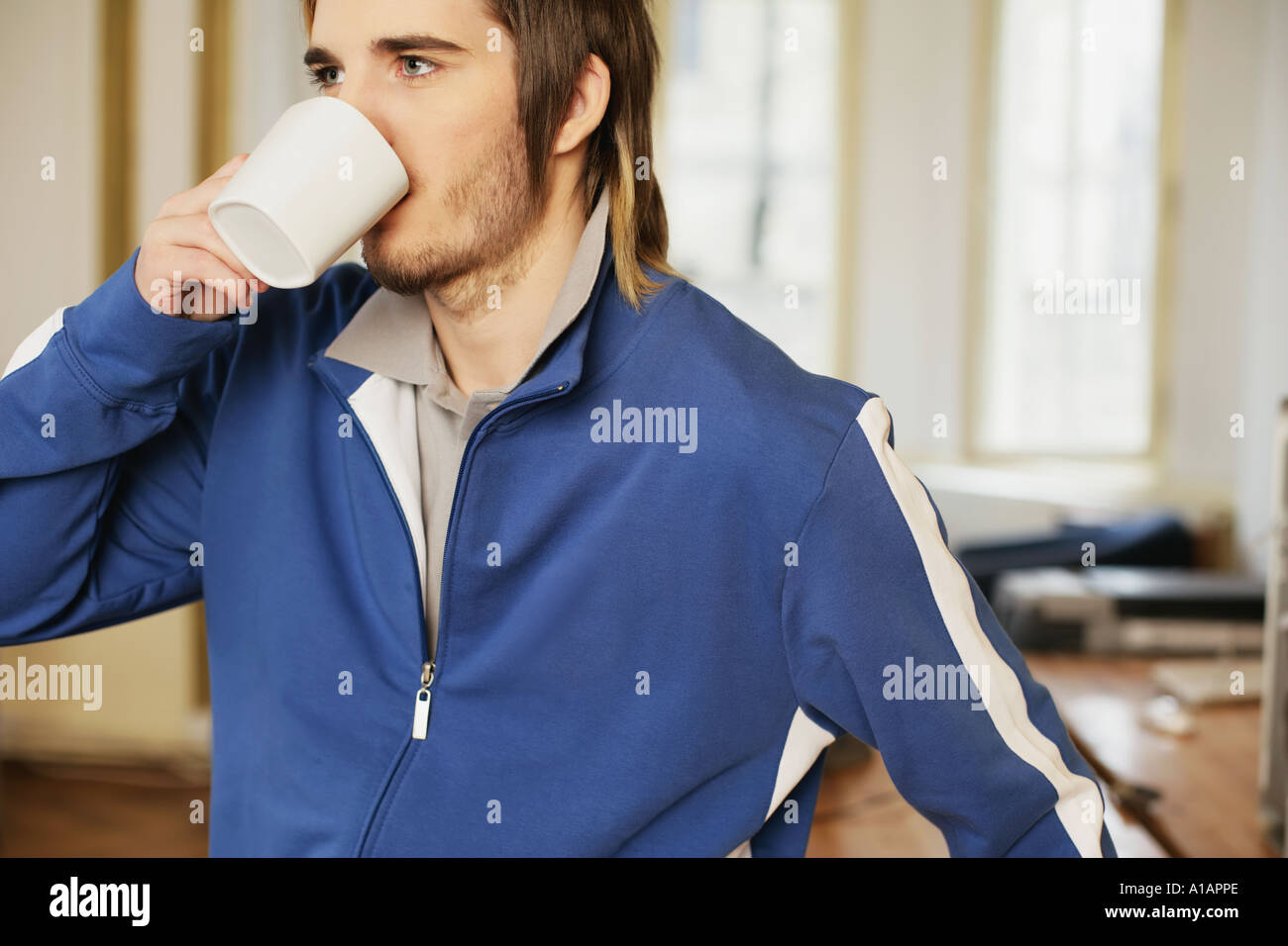 Man drinking coffee Stock Photo