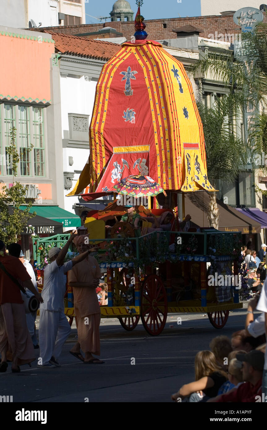 Colorful float marching at the Doo-Dah Parade in Pasadena CALIFORNIA ...