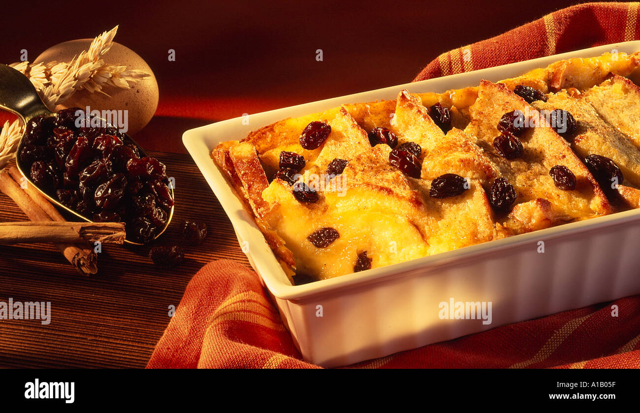 bread and butter pudding Stock Photo