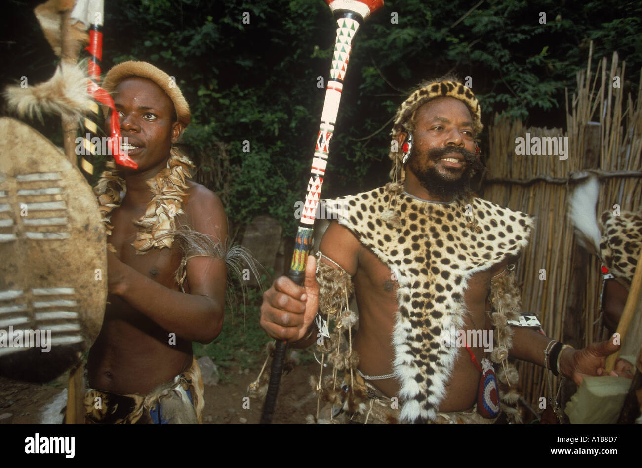 Zulu Chief in his Simunye village South Africa A Evrard Stock Photo