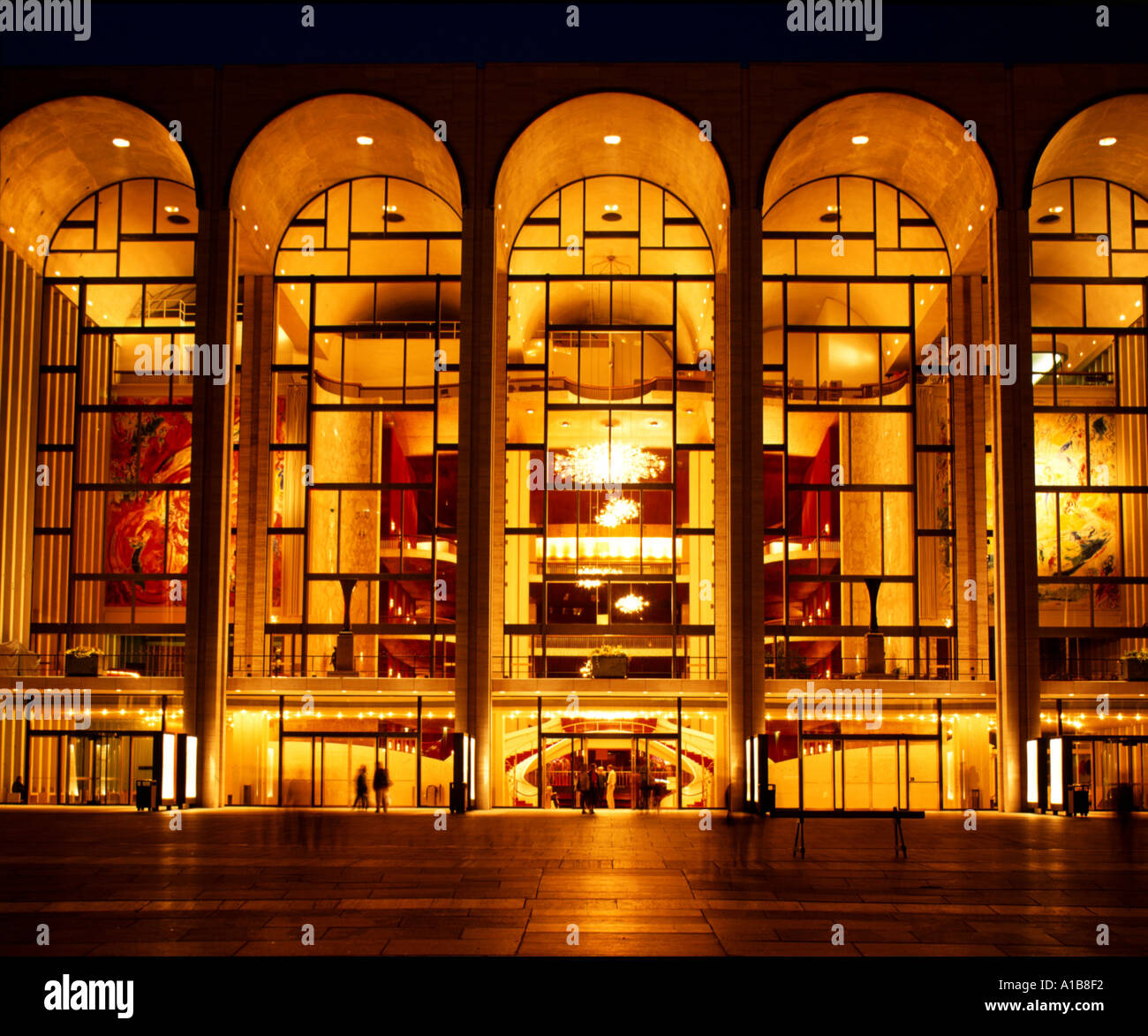 The Metropolitan Opera House illuminated at night Manhattan New York