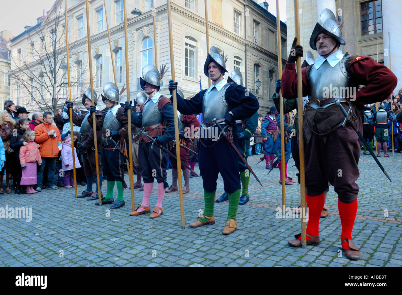 Pikemen at the annual Escalade festival in Geneva, Switzerland Stock Photo