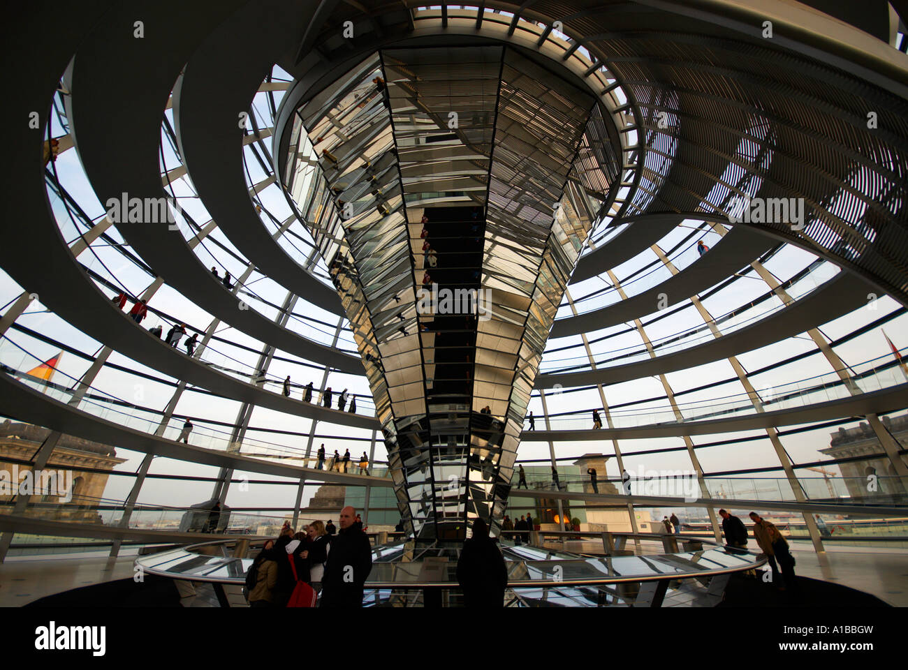 Glass Dome At The Reichstag Federal Parliament Building Berlin Germany ...