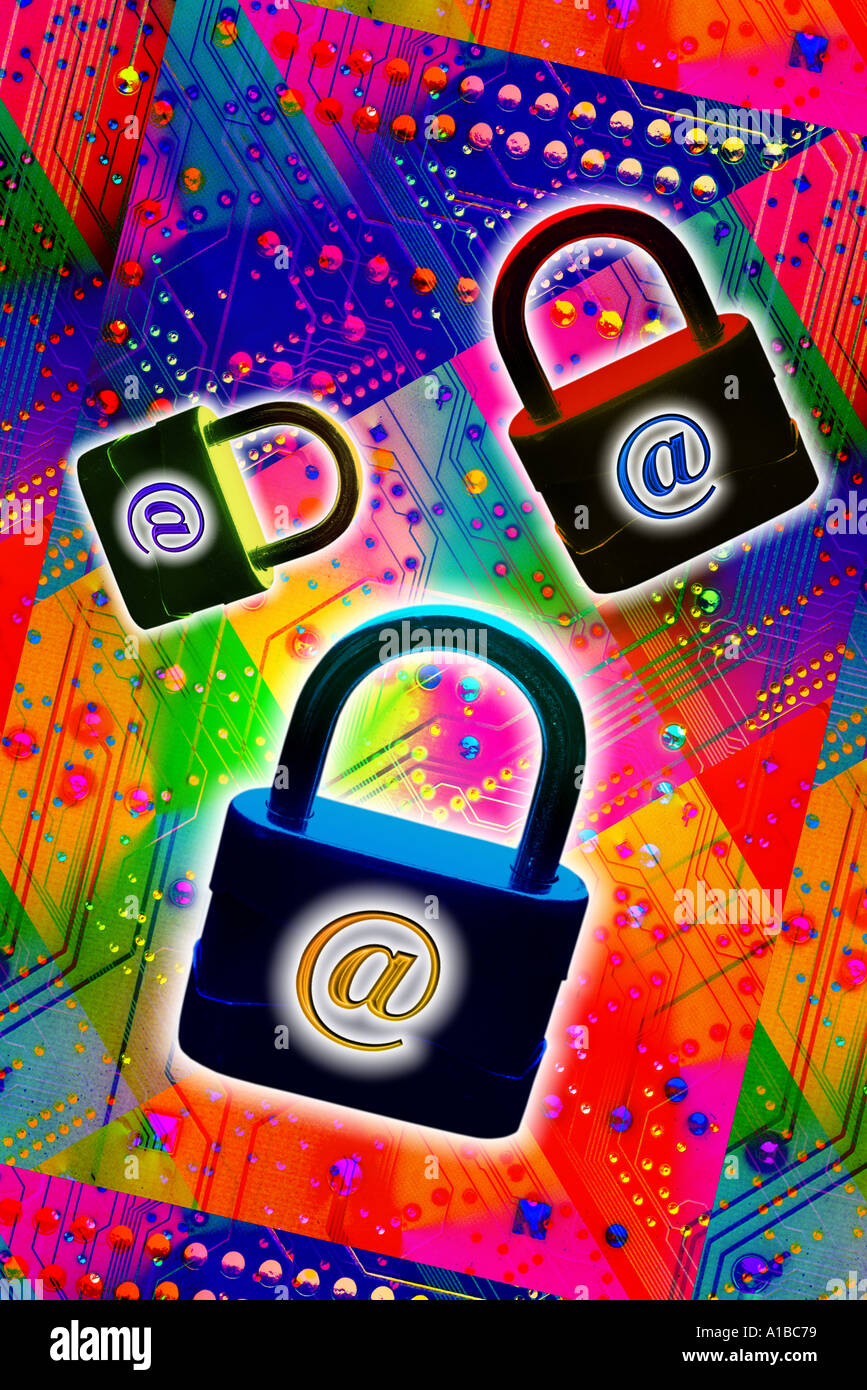 symbol of security in cyberspace Stock Photo