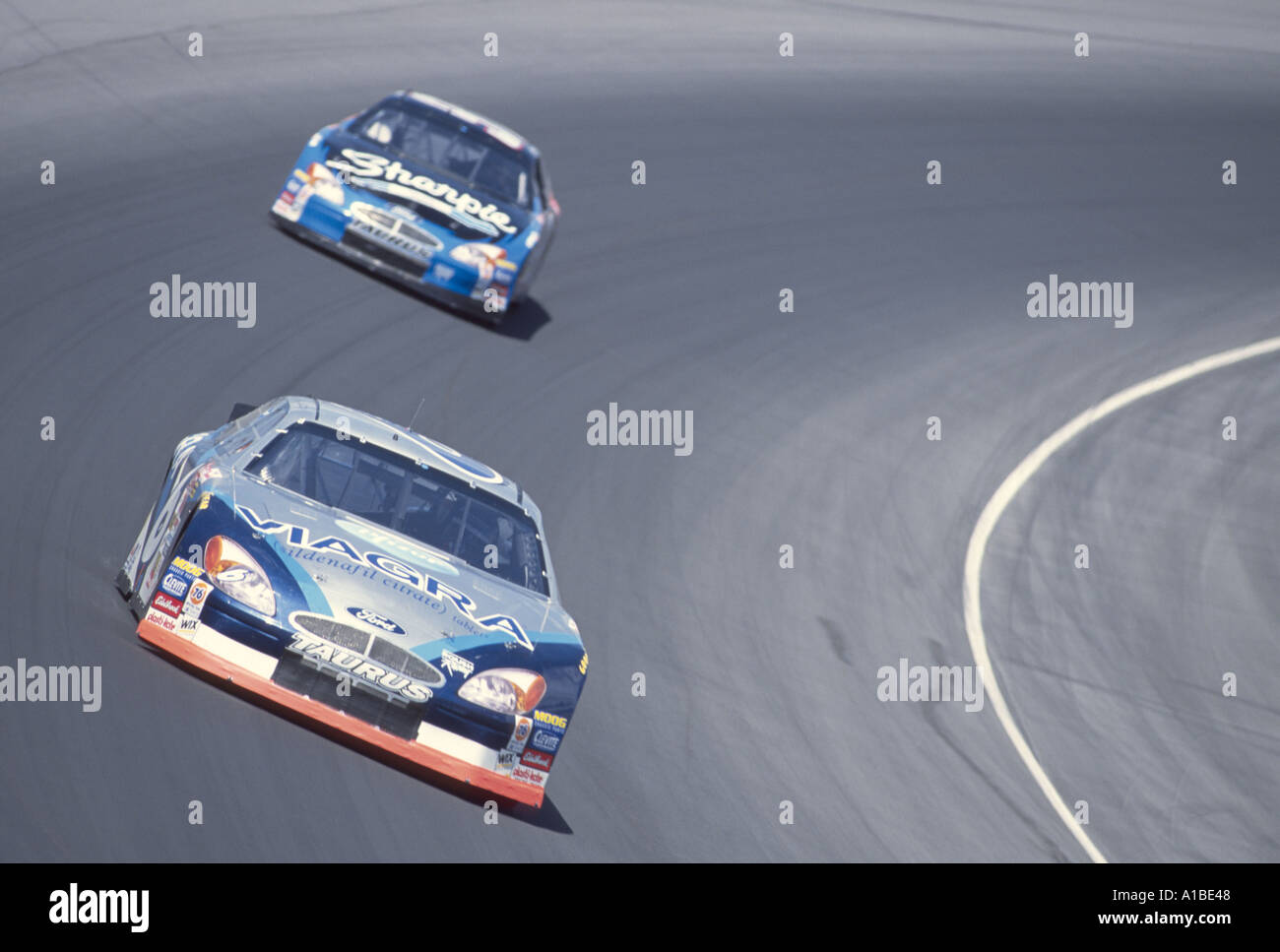 Mark Martin in turn 4 at the Chicagoland Speedway Tropicana 400 2001 Stock Photo