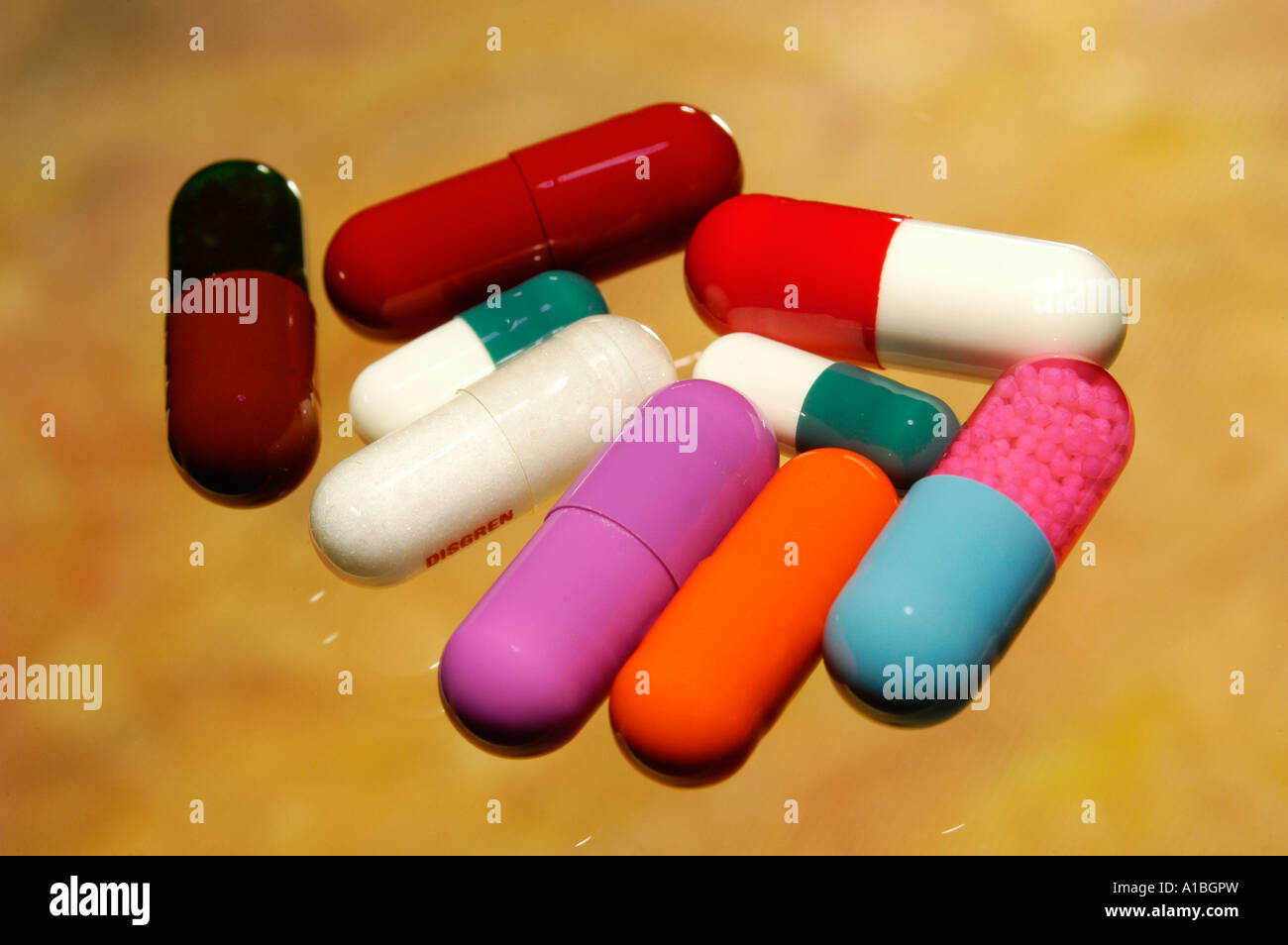 still life on health products pills Stock Photo