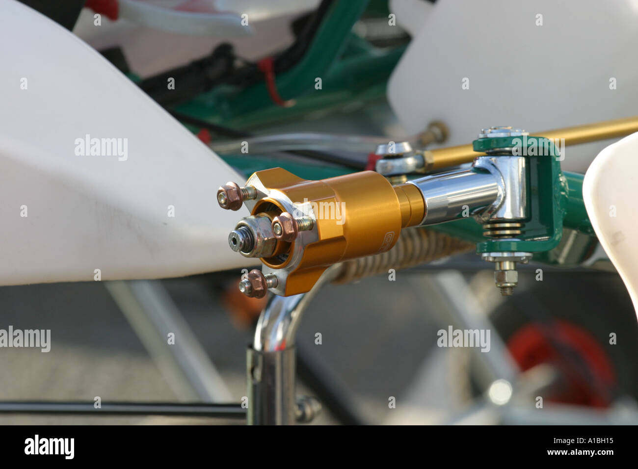 Close up of direct drive kart front axle hub and steering Northern Ireland Stock Photo Alamy
