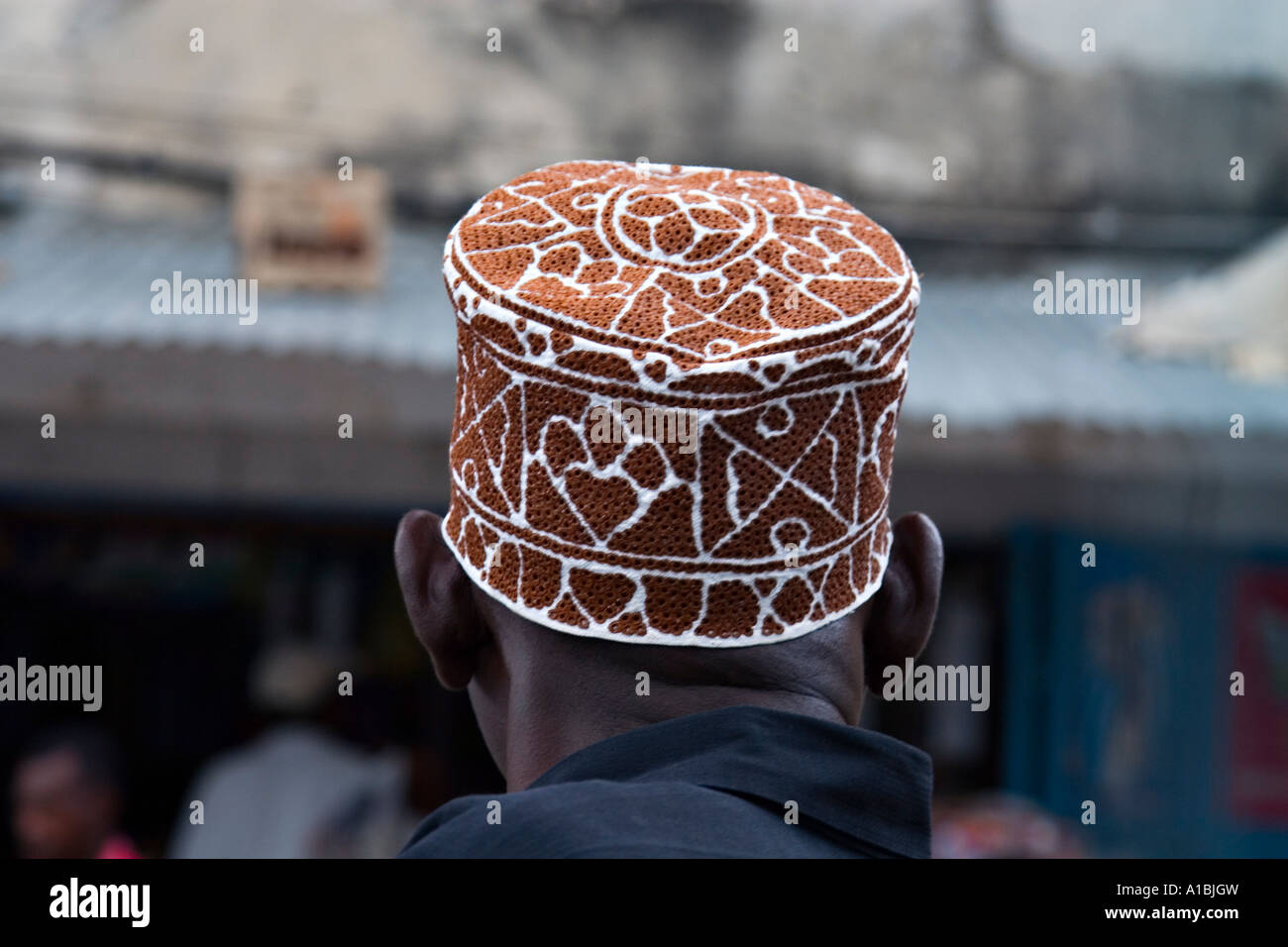 Man wearing Kufie (Muslim hat) in Zanzibar, Tanzania, Africa Stock ...